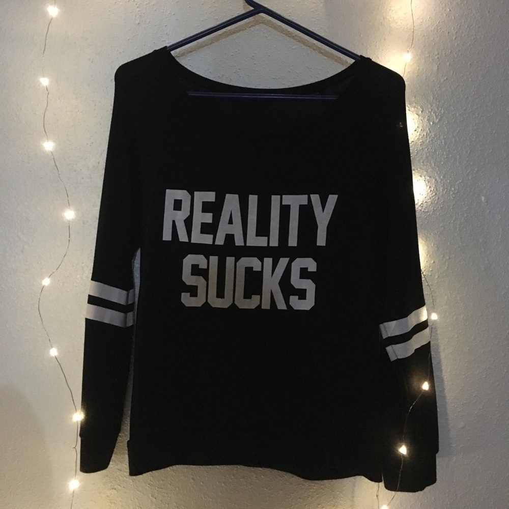 Black and White Scoop Neck Sweater